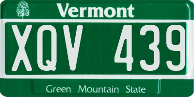 VT license plate XQV439