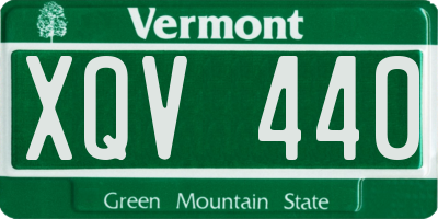 VT license plate XQV440