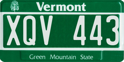 VT license plate XQV443