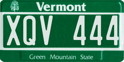 VT license plate XQV444