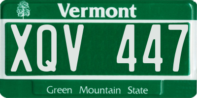 VT license plate XQV447