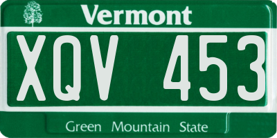 VT license plate XQV453