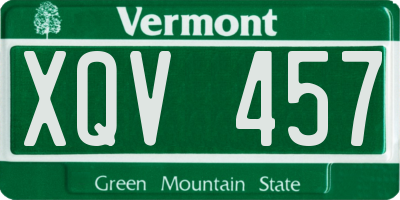VT license plate XQV457
