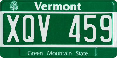 VT license plate XQV459