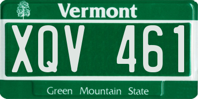 VT license plate XQV461