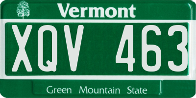 VT license plate XQV463