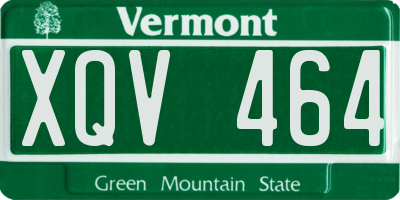 VT license plate XQV464