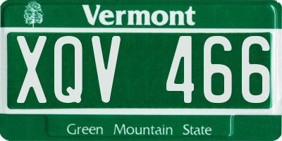 VT license plate XQV466