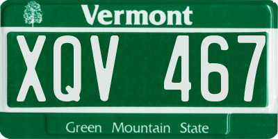 VT license plate XQV467