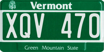 VT license plate XQV470