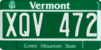 VT license plate XQV472
