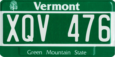 VT license plate XQV476
