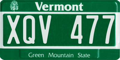 VT license plate XQV477