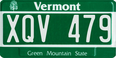 VT license plate XQV479