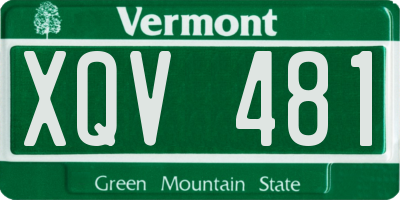 VT license plate XQV481