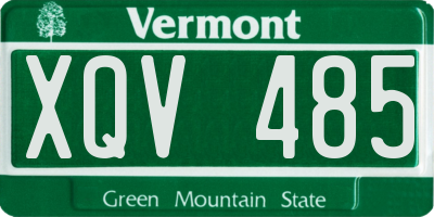 VT license plate XQV485