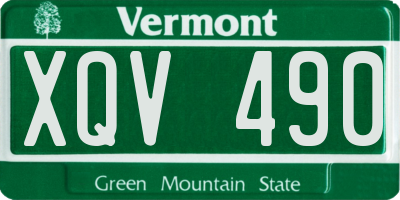 VT license plate XQV490