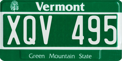 VT license plate XQV495