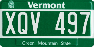 VT license plate XQV497