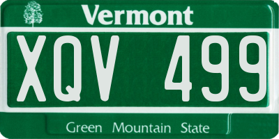 VT license plate XQV499