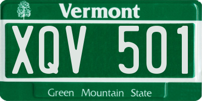 VT license plate XQV501