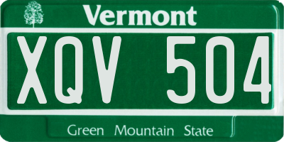 VT license plate XQV504