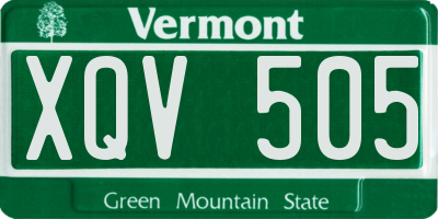 VT license plate XQV505