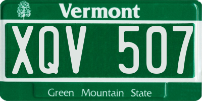 VT license plate XQV507