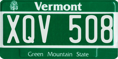 VT license plate XQV508