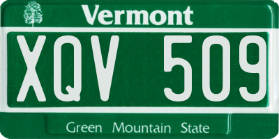VT license plate XQV509