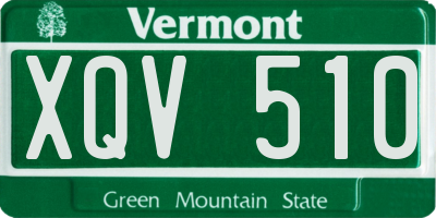 VT license plate XQV510