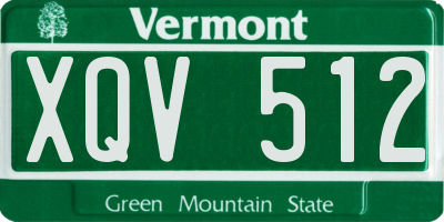VT license plate XQV512