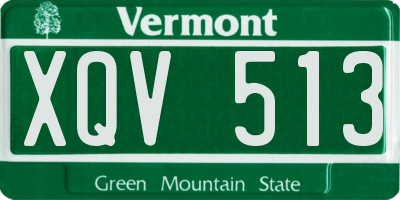 VT license plate XQV513