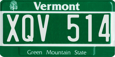 VT license plate XQV514