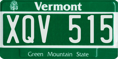 VT license plate XQV515