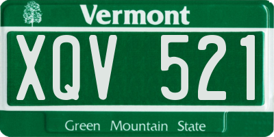 VT license plate XQV521