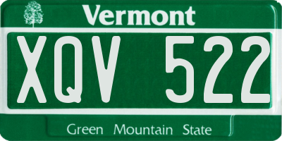 VT license plate XQV522