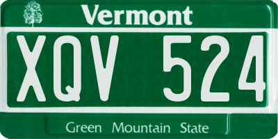 VT license plate XQV524