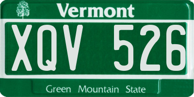 VT license plate XQV526