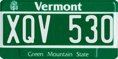 VT license plate XQV530