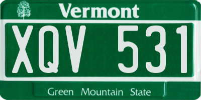 VT license plate XQV531