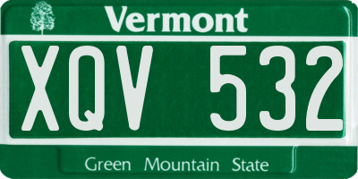 VT license plate XQV532