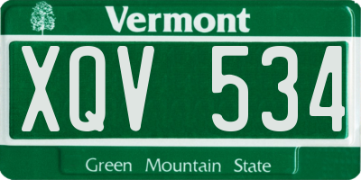 VT license plate XQV534