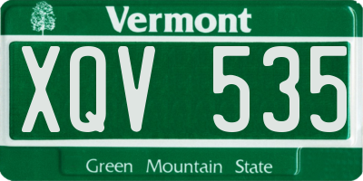 VT license plate XQV535