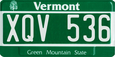 VT license plate XQV536