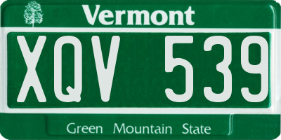 VT license plate XQV539