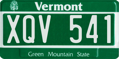 VT license plate XQV541