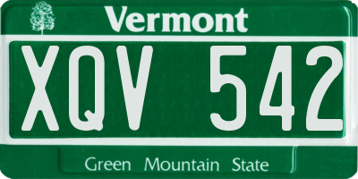 VT license plate XQV542