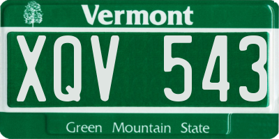 VT license plate XQV543