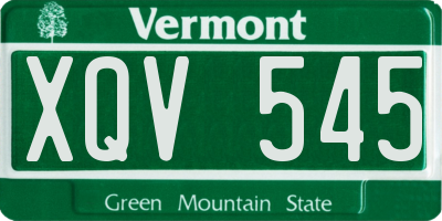 VT license plate XQV545
